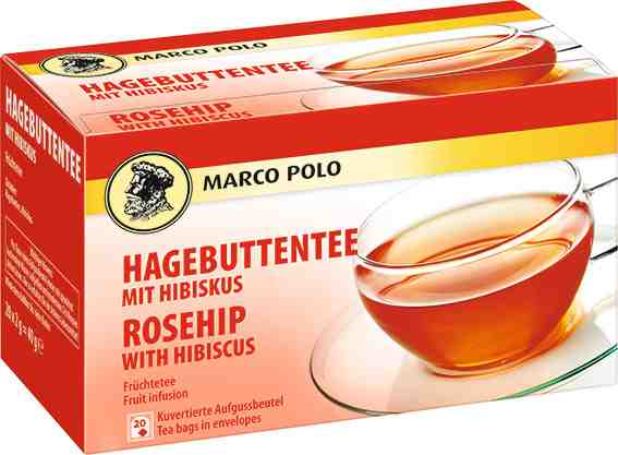 MARCO POLO Hibiskus mit Hagebutte 20 x 2g Tassenportion
