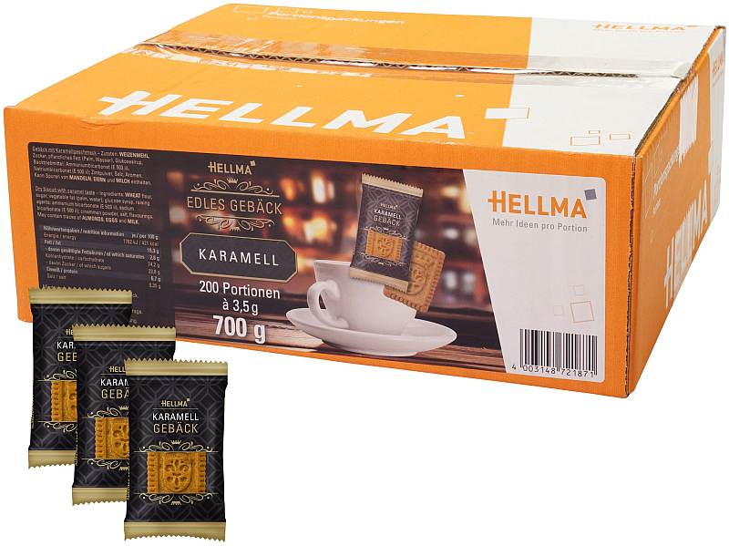 HELLMA Edles Gebäck Karamell 200 x 3,5g