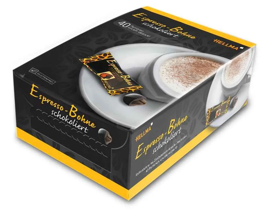 Hellma Espressobohne 40 x 1,1g Geniesserbox - Zartbitter | CaterPoint.de Hellma Espressobohne 40 x 1,1g Geniesserbox - Zartbitter | CaterPoint.de