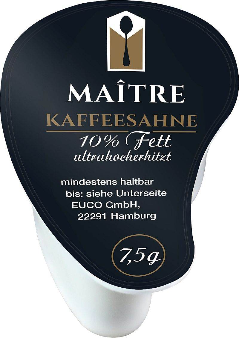 Maitre Kaffeesahne 10% 240 x 7,5g Tassenschmieger | CaterPoint.de