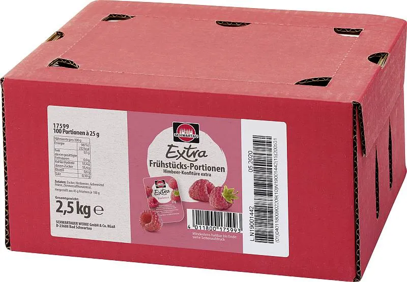 Schwartau Extra Himbeere 100 x 25g | CaterPoint.de Schwartau Extra Himbeere 100 x 25g | CaterPoint.de