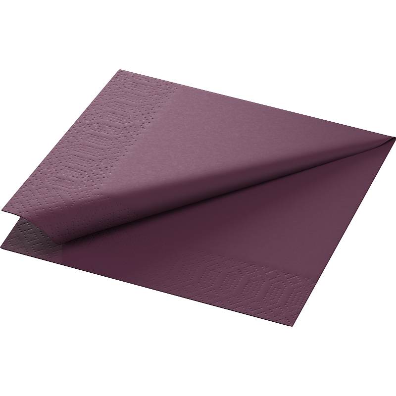 Duni Zelltuch-Servietten 3-lg 1/4-Falz 33 x 33 cm - Plum - 250 Stück