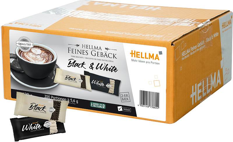 HELLMA Feines Gebäck – Black & White 200 Stück sortiert