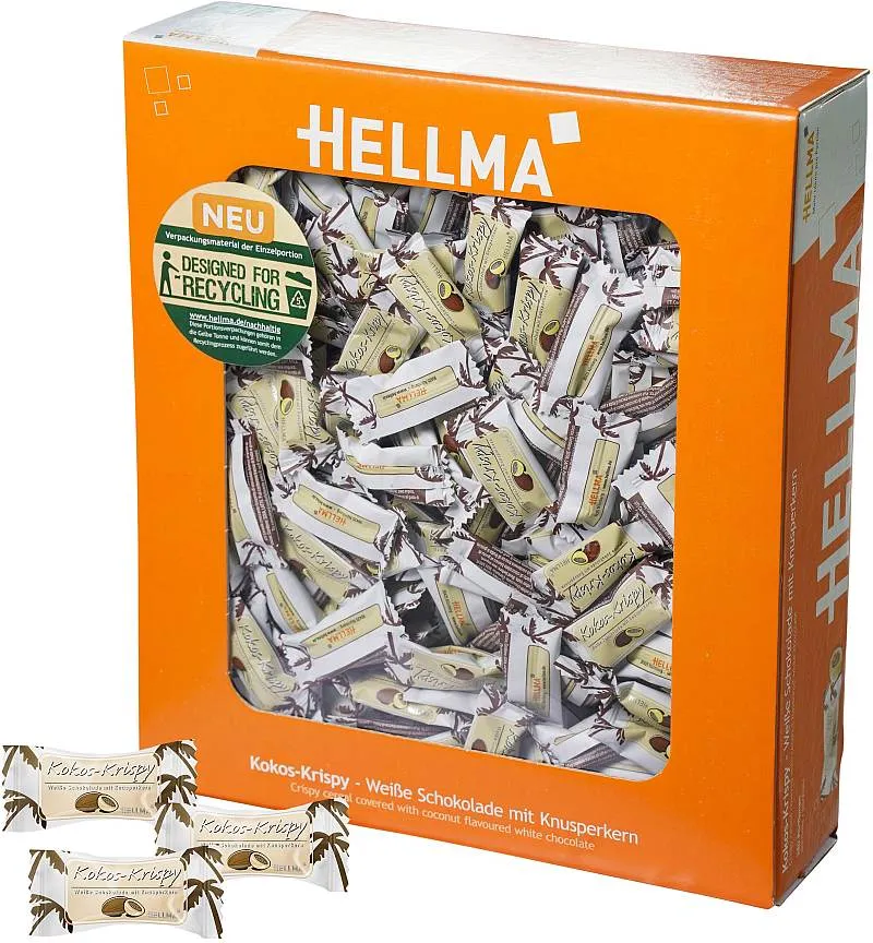 HELLMA Kokos-Krispy in Weißer Schokolade | CaterPoint.de HELLMA Kokos-Krispy in Weißer Schokolade | CaterPoint.de