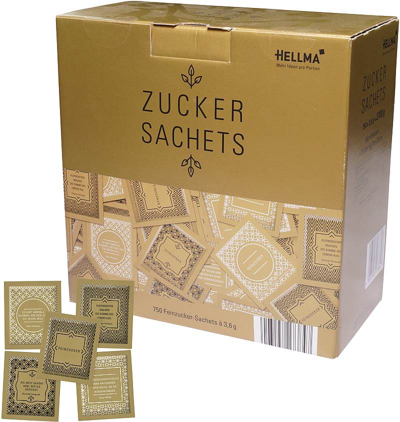 Hellma Zucker-Sachet "Goldline" 750 x 3,6 g Karton