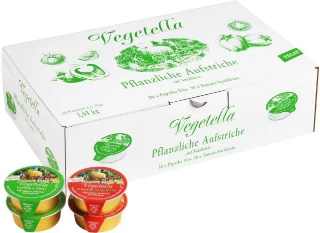 Vegetella Pflanzliche Aufstriche 60 x 24g sortiert | CaterPoint.de