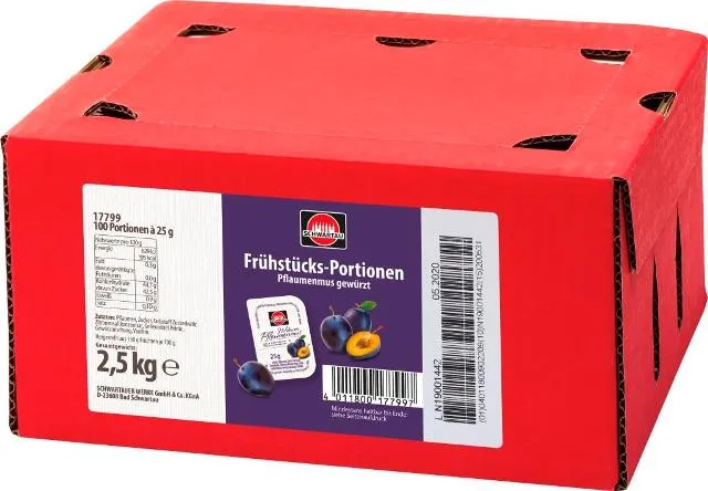 Schwartau Pflaumenmus 100 x 25g | CaterPoint.de Schwartau Pflaumenmus 100 x 25g | CaterPoint.de