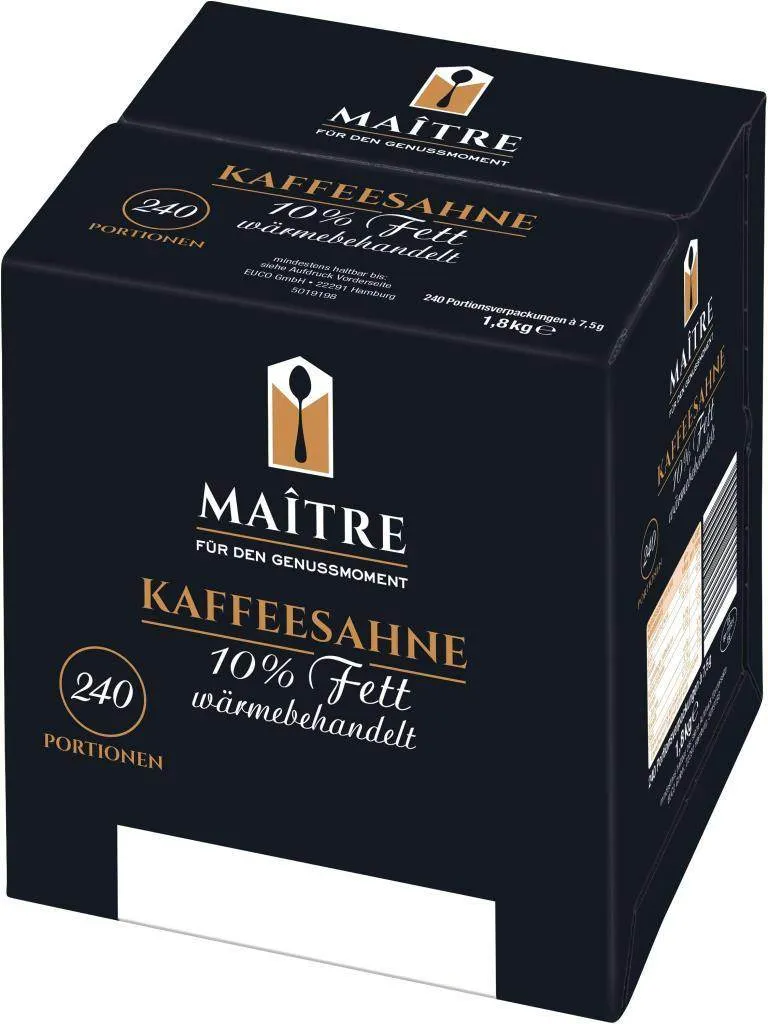 Maitre Kaffeesahne 10% 240 x 10g | CaterPoint.de