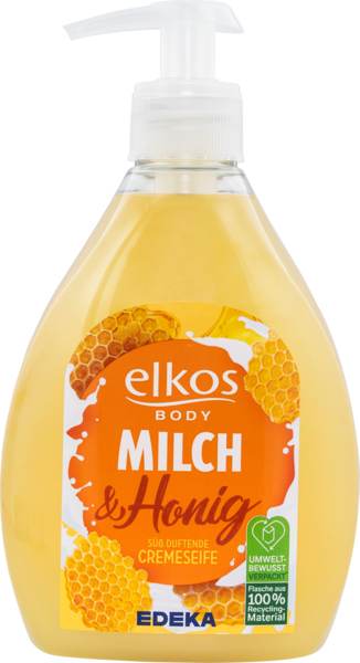 Elkos Flüssigseife Milch & Honig 500ml Spender