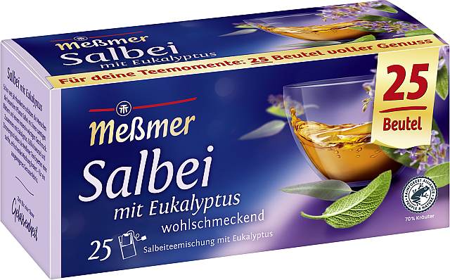 Meßmer Salbei-Mischung mit Eukalyptus 25 x 1,75g Tassenportion