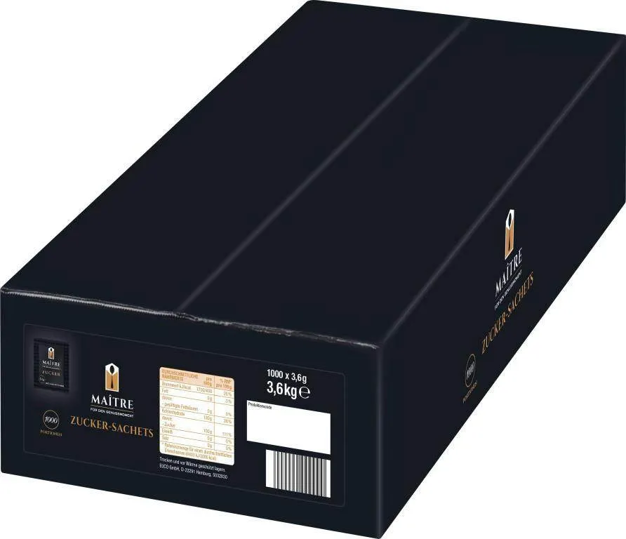 Maitre Zucker Sachet 1000 x 3,6g Karton | CaterPoint.de Maitre Zucker Sachet 1000 x 3,6g Karton | CaterPoint.de