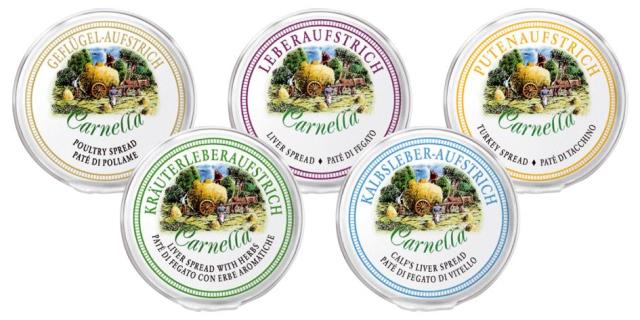 Carnella "Fleischaufstrich" 60 x 24g sortiert | CaterPoint.de