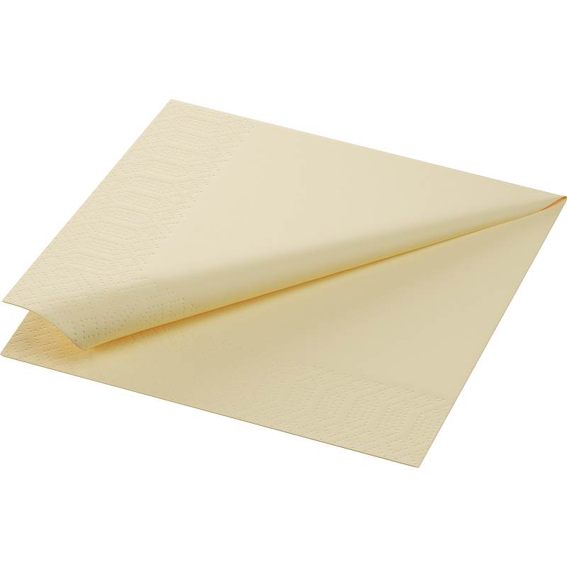 Duni Zelltuch-Servietten 3-lg 1/4-Falz 33 x 33 cm - Cream - 250 Stück