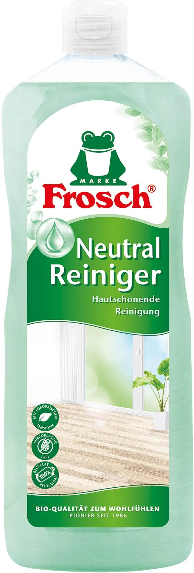 Frosch Neutralreiniger 1l Flasche, pH-neutraler Allzweckreiniger für hautschonende Reinigung