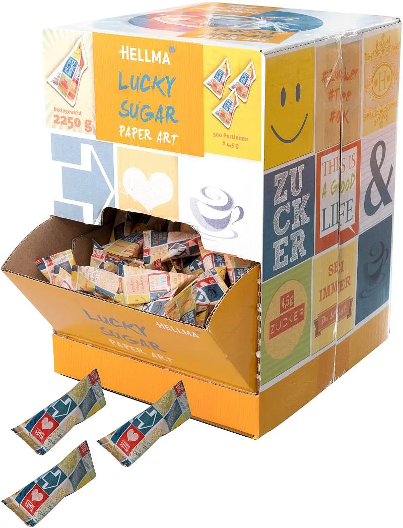 Hellma Lucky Sugar Paper Art 500 x 4,5g | CaterPoint.de