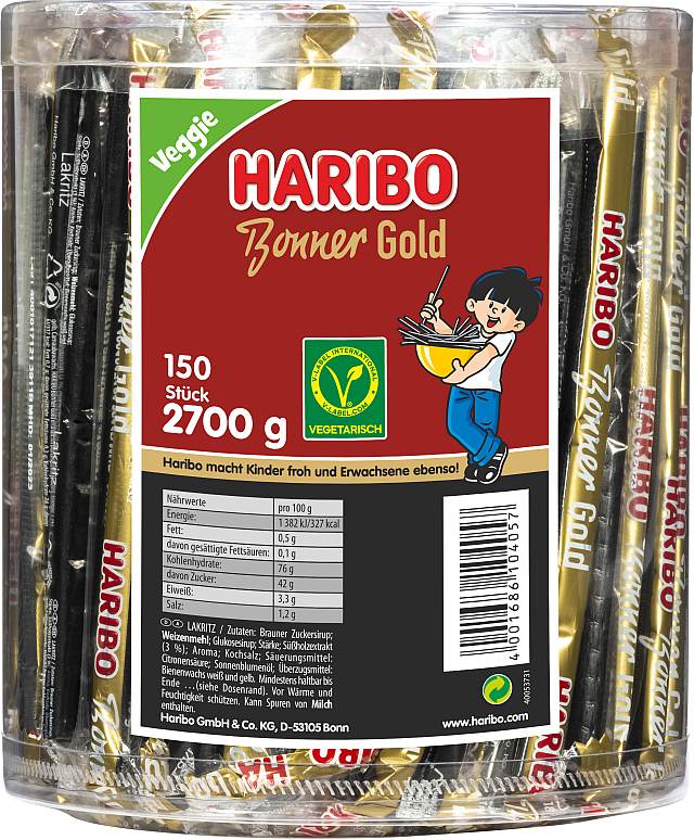 Haribo Bonner Gold 150 Stück in Runddose