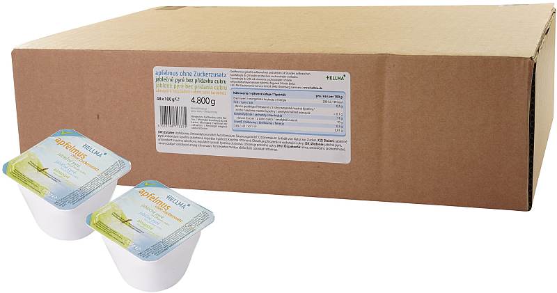 HELLMA - Apfelmark ohne Zuckerzusatz - 48 x 100g