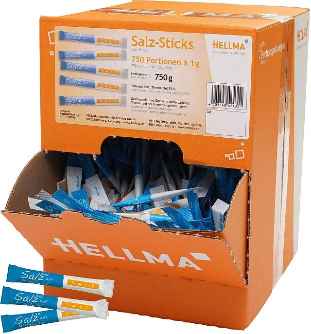 Hellma Salzsticks 750 Stück pro Karton à 1g