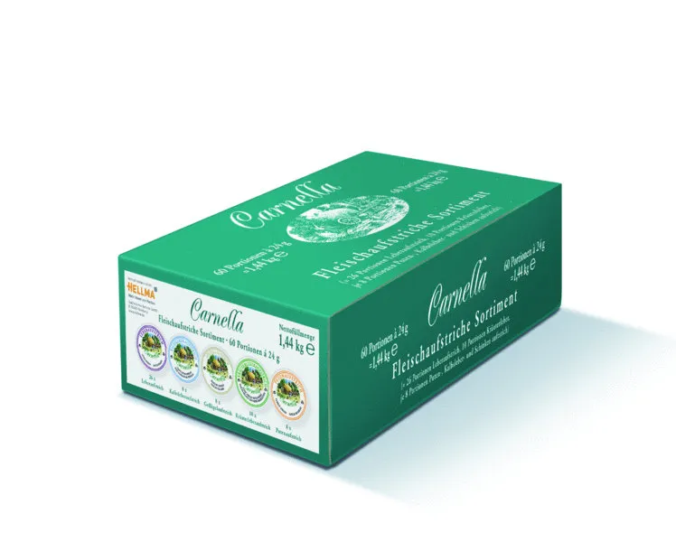 Carnella "Fleischaufstrich" 60 x 24g sortiert | CaterPoint.de Carnella "Fleischaufstrich" 60 x 24g sortiert | CaterPoint.de