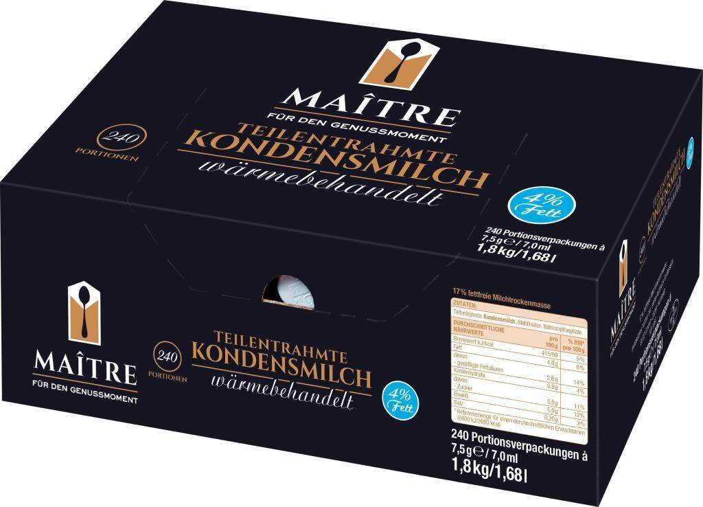 Maitre Kondesmilch 4% 240 x 7,5g/7,0ml | CaterPoint.de