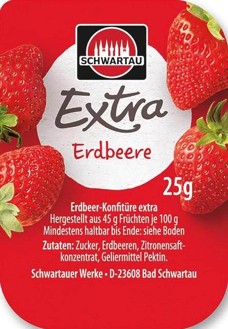 Schwartau Extra Erdbeerkonfitüre 100 x 25g | CaterPoint.de