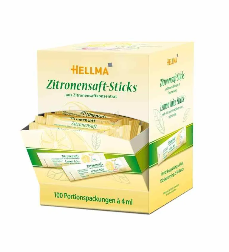 Hellma Zitronensaft-Sticks 100 x 4ml | CaterPoint.de