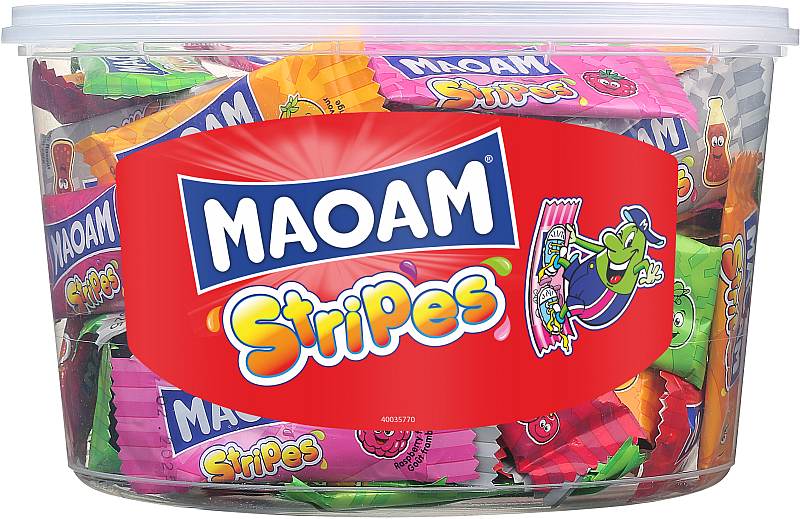 MAOAM Stripes Kaubonbon 100 Stück in Runddose