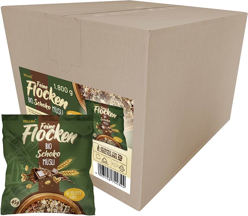 HELLMA BIO Schoko Müsli 40 x 45g | CaterPoint.de