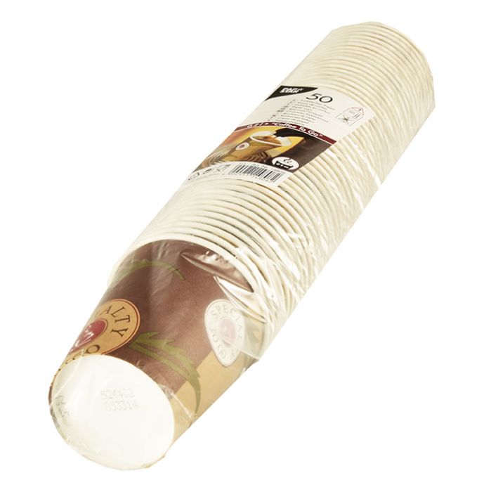 Pappbecher für Heißgetränke, 0,2 l mit Motiv "To Go" - 50 Stück