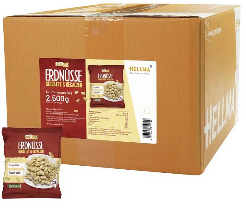 HELLMA Erdnüsse 100 x 25g | CaterPoint.de
