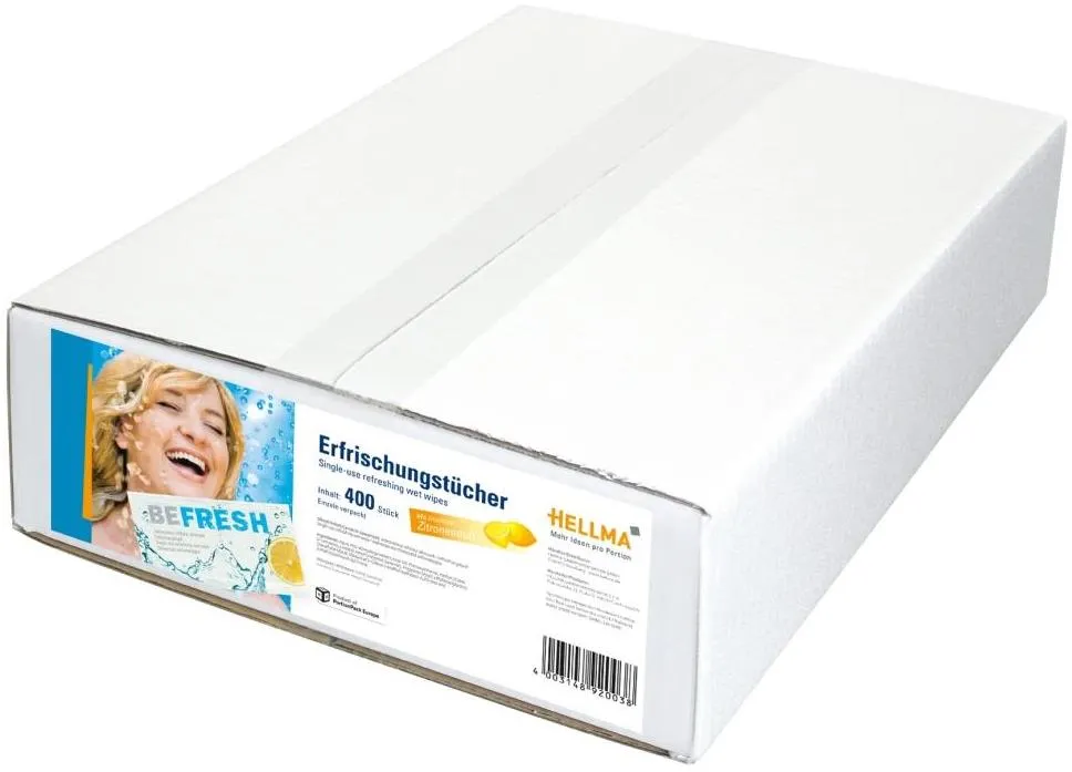 Hellma BE FRESH Erfrischungstücher 400 Stück | CaterPoint.de Hellma BE FRESH Erfrischungstücher 400 Stück | CaterPoint.de