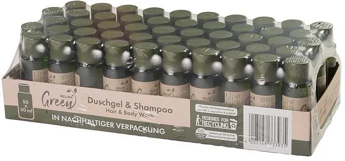 Hellma Green Duschgel & Shampoo 50 x 30ml | CaterPoint.de Hellma Green Duschgel & Shampoo 50 x 30ml | CaterPoint.de