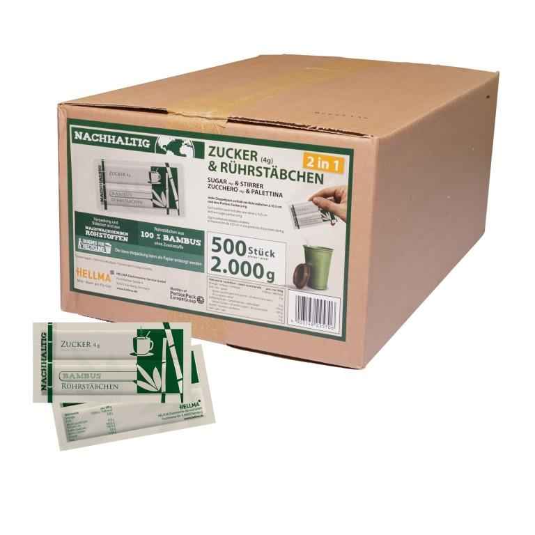 Hellma 2in1 Zucker & Rührstäbchen 500er nachhaltig