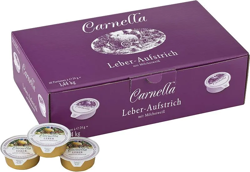 Carnella Fleischaufstrich Leber 60 x 24g | CaterPoint.de Carnella Fleischaufstrich Leber 60 x 24g | CaterPoint.de