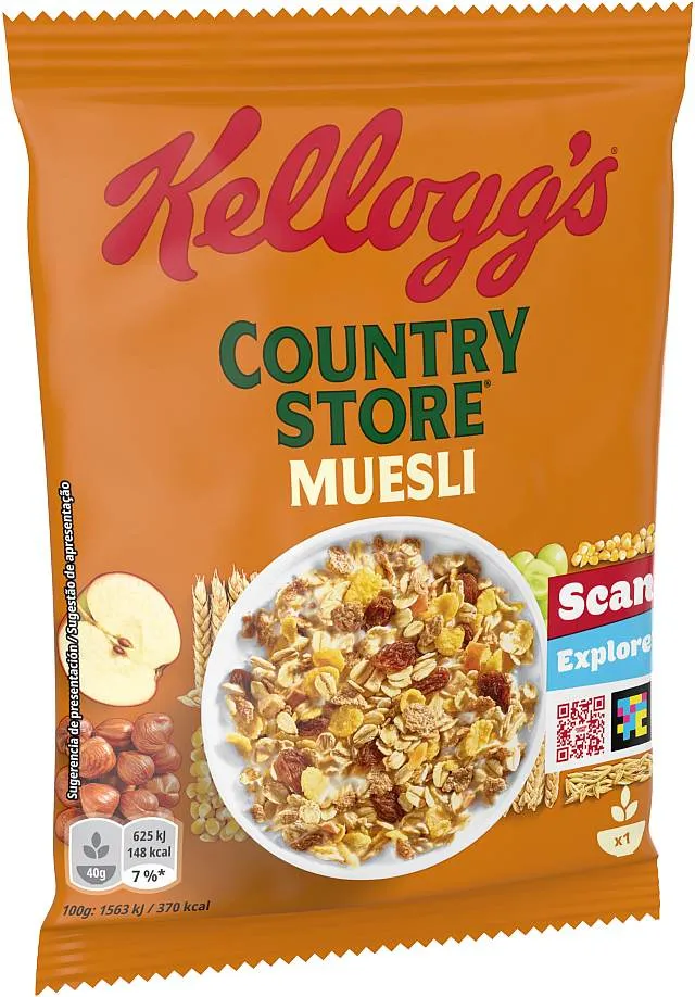 Kellogg's Country Store Müsli Portionspackung 40 g mit knusprigen Cerealien, Früchten und Nüssen