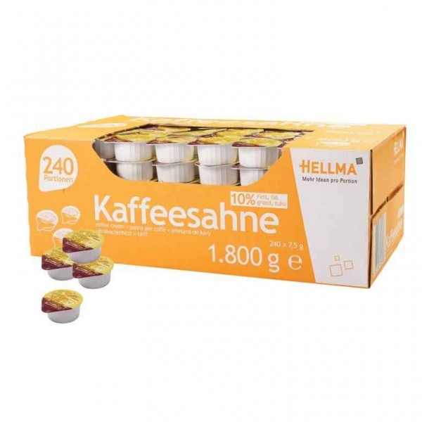 Hellma Kaffeesahne 10% 240 x 7,5g | CaterPoint.de