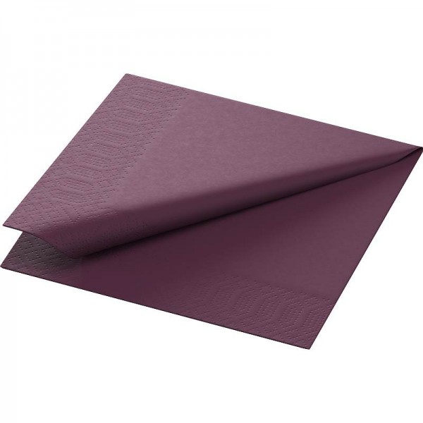 Duni Zelltuch-Servietten 3-lg 1/4-Falz 24 x 24 cm - Plum - 250 Stück