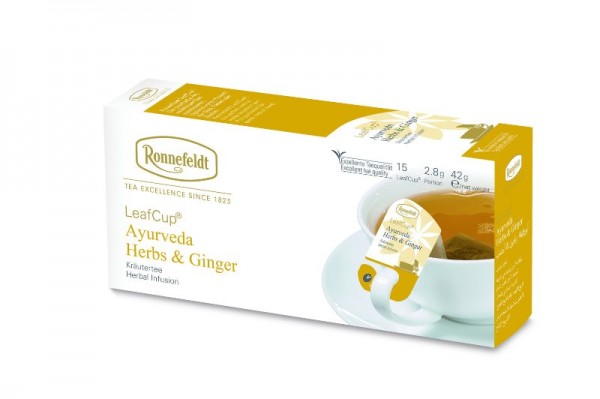 Ronnefeldt LeafCup® Ayurveda Herbs & Ginger 15 x 2,8g | Caterpoint.de