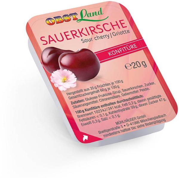 Obstland Konfitüre Sauerkirsch 100 x 20g | CaterPoint.de