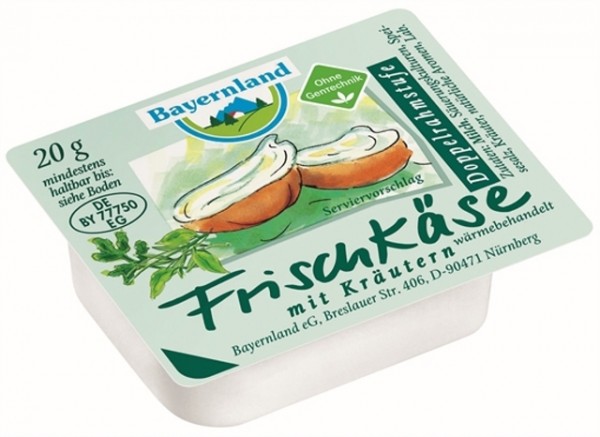 Bayernland Frischkäsezubereitung Kräuter 60 x 20g | CaterPoint.de